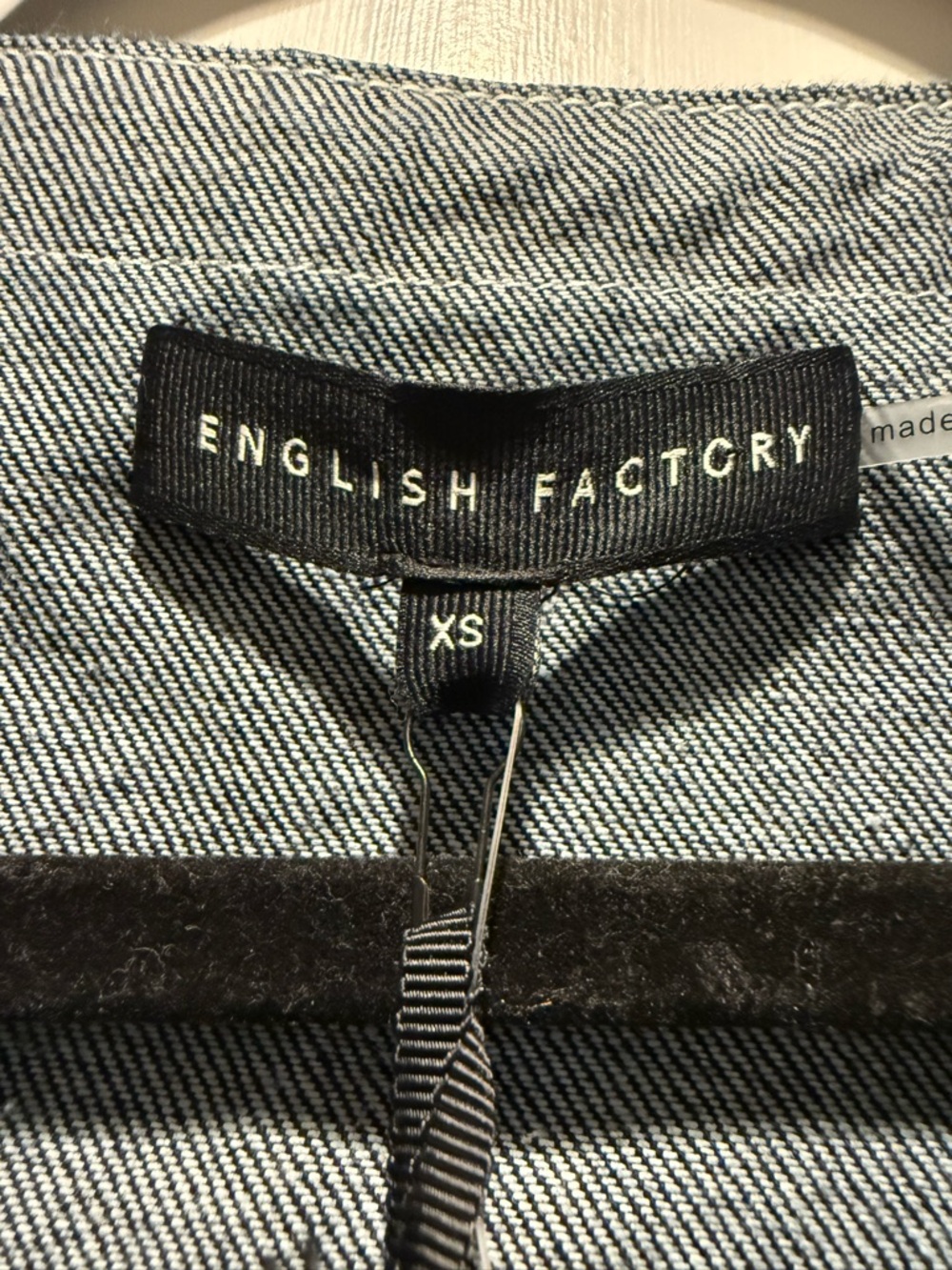 English Factory Classic Blue Denim Button-Front Dress with Contrast Stitching - Picture 4 of 6